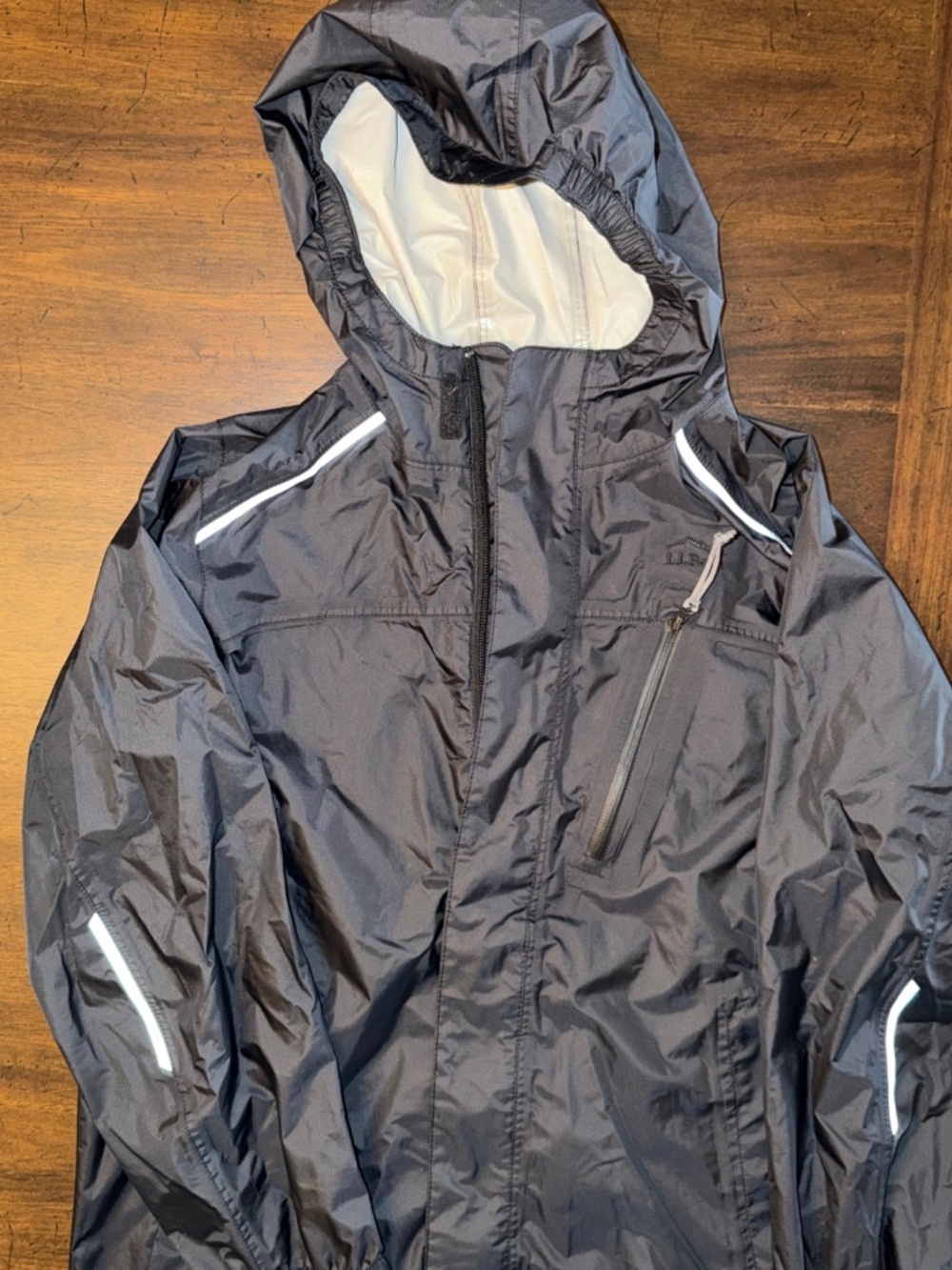 L.L. Bean Kids' Trail TEK Black Windbreaker Rain Jacket Size Large 14-16